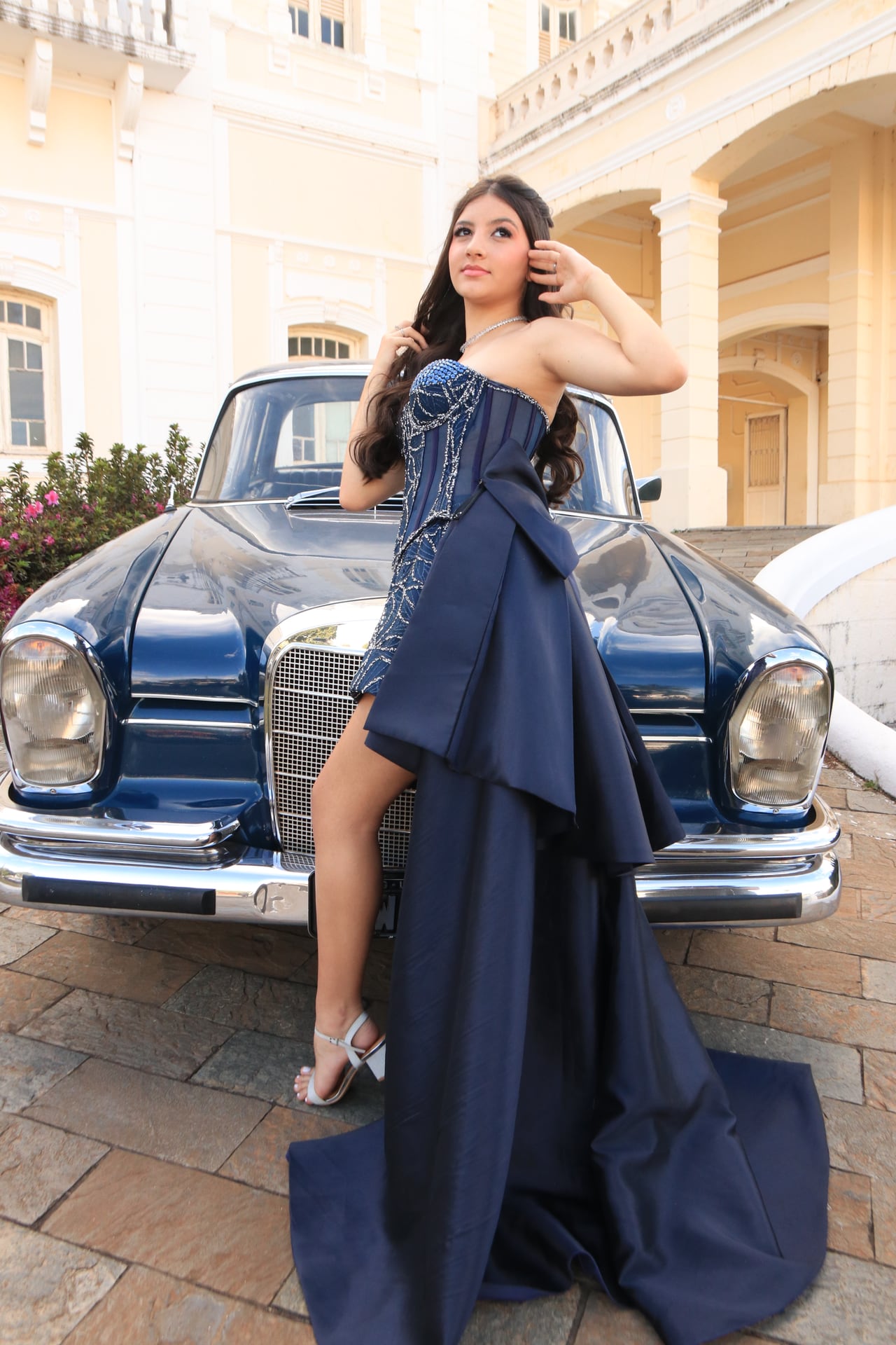 Vestido Azul Marinho Recepção - Ângulo